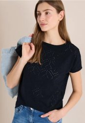 Shirt mit Boatneck in Ajour