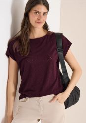 Shirt mit Boatneck in Ajour