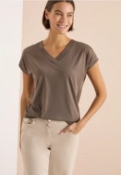 Kurzarm Shirt mit V