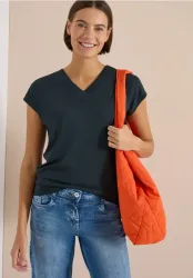 Kurzarm Shirt mit V
