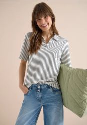 Kurzarm Poloshirt mit Streifen