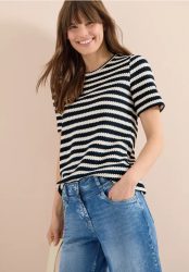 Shirt mit Rundhals im Ajour