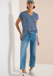Kurzarm Shirt mit Spitzendetail