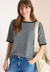 Shirt mit Boatneck und Struktur