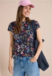 Kurzarm Shirt mit Boatneck und Raffung