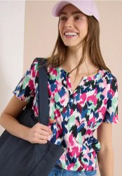 Shirt mit Split Neck im Tunika