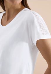 Dropped Shoulder Shirt mit Spitzendetail