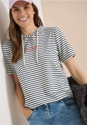 Kurzarm Shirt mit Kapuze und Glitzer