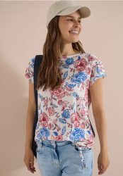 Kurzarm Shirt mit Boatneck und Raffung