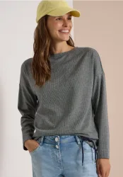 Langarm Shirt mit U-Boot-Ausschnitt