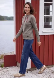 Shirt in Rippstruktur mit Funnel Neck