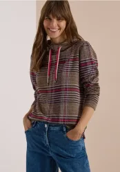 Langarm Shirt mit Funnel Neck und Muster