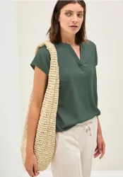 Blusenshirt in Unifarbe