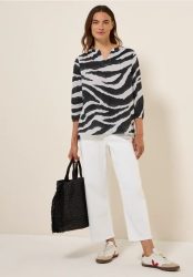 Zebra Print Baumwollbluse