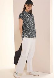 Bluse mit Minimal Print