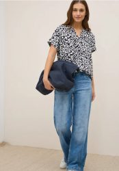 Leo Split Neck Bluse