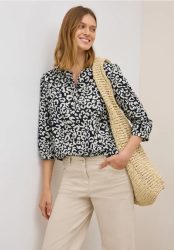 Gemusterte Baumwollbluse