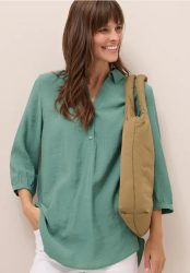 Lange Bluse in Unifarbe