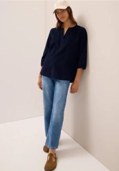 Split Neck Cordbluse
