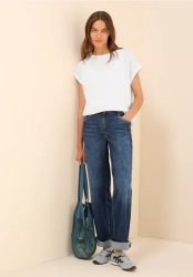 Leinenmix Bluse mit Knoten