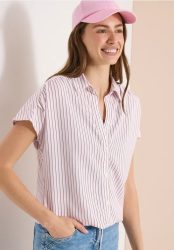 Kurzarm Bluse mit Streifenmuster