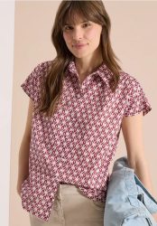 Kurzarm Bluse mit Minimal Print