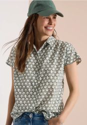 Kurzarm Bluse mit Minimal Print