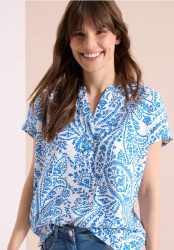 Kurzarm Bluse in Seersuckerqualität