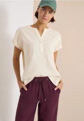 Dropped Shoulder Bluse in Seersuckerqualität