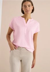 Dropped Shoulder Bluse in Seersuckerqualität