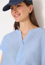 Kurzarm Bluse in Chambrayqualität