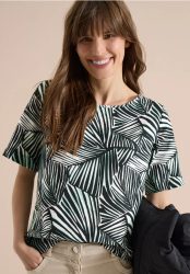Kurzarm Blusenshirt mit Allover