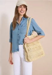 Kurzarm Hemdbluse im Denim