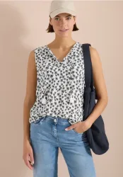 Blusentop mit Split Neck und Palmen-Print
