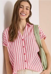 Dropped Shoulder Hemdbluse aus Leinen