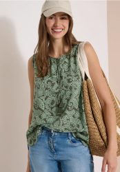 Blusentop mit Split Neck und Print
