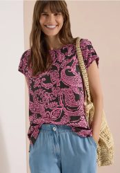 Blusenshirt mit Rundhals und Print