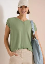 Kurzarm Blusenshirt mit Strukturmix