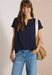 Dropped Shoulder Blusenshirt mit Struktur