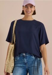 Kurzarm Blusenshirt mit Rundhals