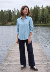 Langarm Hemdbluse mit Knopfleiste