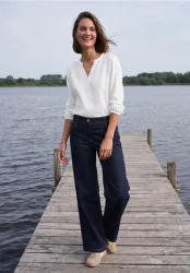 Langarm Tunika mit Split Neck