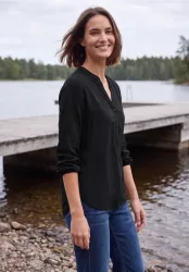Langarm Tunika mit Split Neck