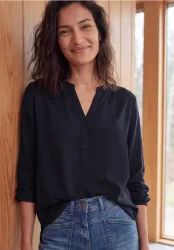 Langarm Tunika mit Split Neck