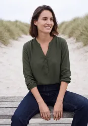 Langarm Tunika mit Split Neck