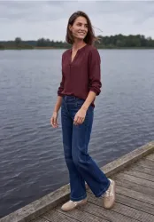 Langarm Tunika mit Split Neck
