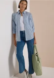 Longstyle Hemdbluse mit Streifen
