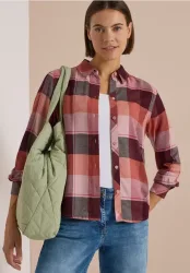 Langarm Flanellbluse mit Karomuster
