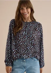 Langarm Bluse mit Minimal Print