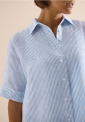 Kurzarm Bluse aus reinem Leinen